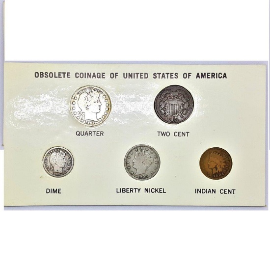 (5) Obsolete US Coins