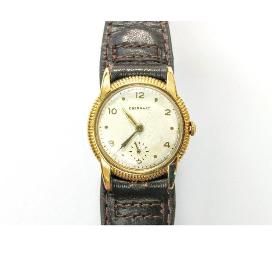 Rare very early Eberhard 18k solid gold watch.