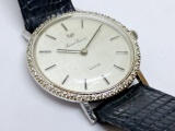14k White Gold case / Diamond bezel Lucien Piccard watch