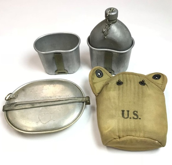 WW1 1918 Mess Kit with "Trench Art" Carved on Lid