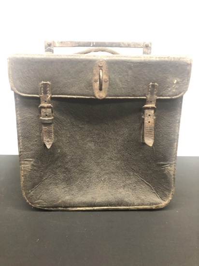 WWII German Black Leather Pannier