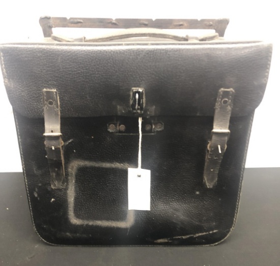 WWII Black Leather Panniers
