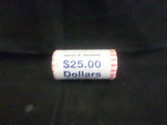 Roll of 25 James A Garfield Dollar Coin