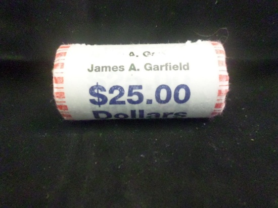 Roll of 25 James A Garfield Dollar Coin