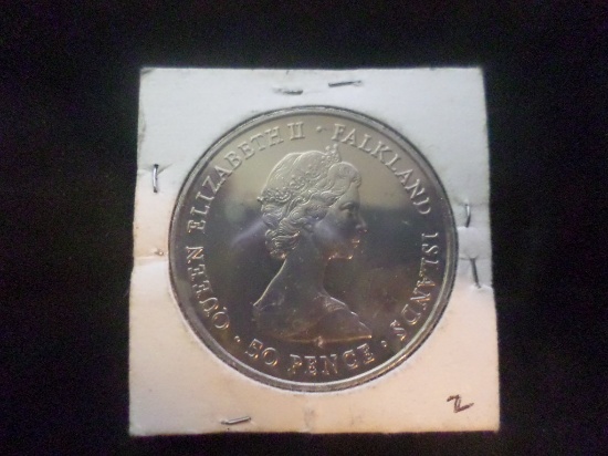 1980 FALKLAND ISLANDS 50 PENCE COIN