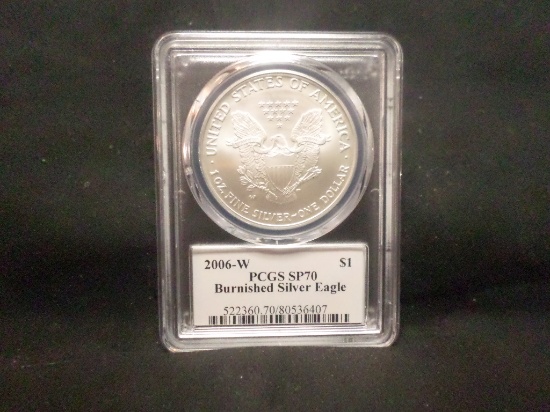 2006 W BURNISHED SILVER EAGLE PCGS SP-70