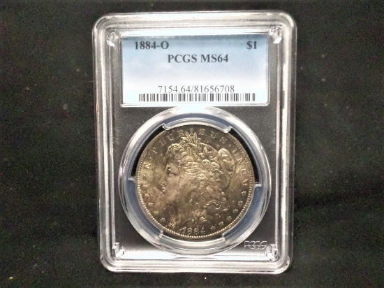 1884 O MORGAN DOLLAR PCGS MS-64