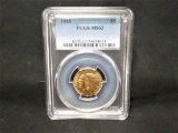 1915 INDIAN HEAD HALF EAGLE FIVE DOLLAR GOLD COIN PCGS MS-63