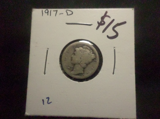 1917 D MERCURY DIME