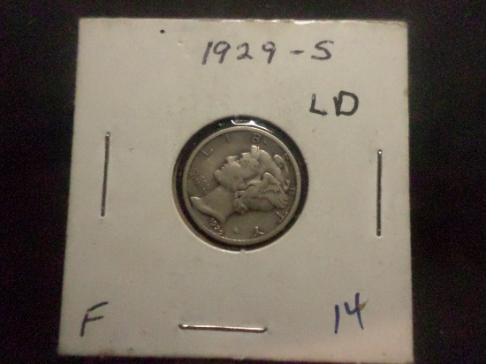 1929 S MERCURY DIME