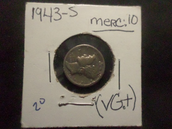 1943 S MERCURY DIME