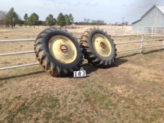 Two (2) JD tires and wheels