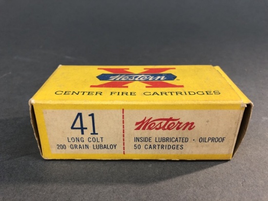 50 assorted rounds in Western 41 Long Colt box - 200 grain lubaloy bulletin