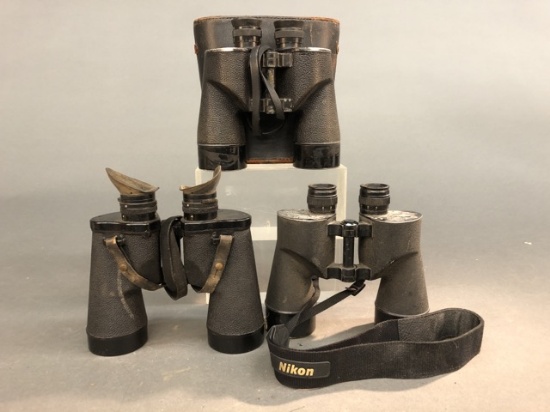 3 WW2 U.S. Navy binoculars