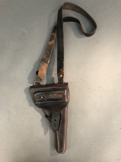 Unknown military pistol leather holster