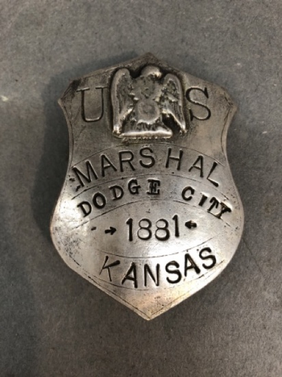 1881 U.S. Marshal Dodge City, Kansas badge.
