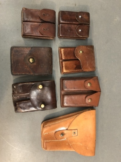 7 Leather magazine belt pouches.