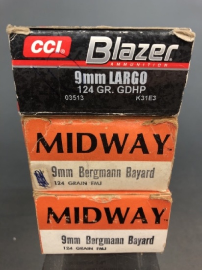 123 rounds of 9mm Bergmann-Bayard / 9mm Largo 9x23