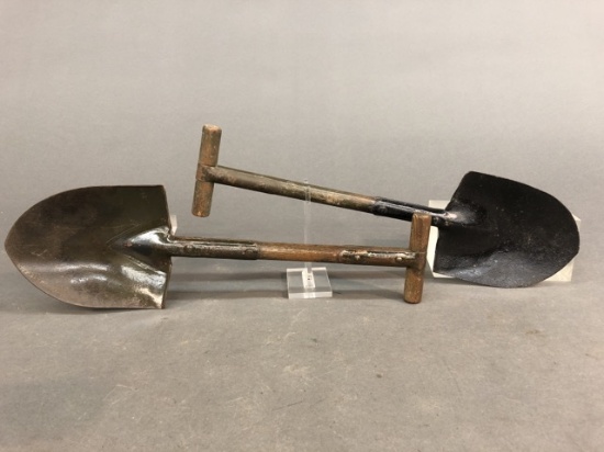 2 WWII U.S. Army M1910 T-Handle Shovel.