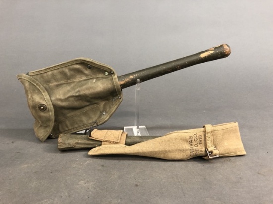 2 WW1 and WW2 entrenching tools.
