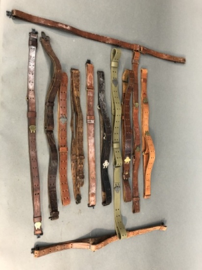 12 M1907 pattern and other military pattern slings.