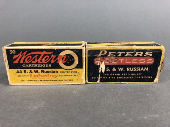 Two boxes of 44 S&W Russian - Western and Peters