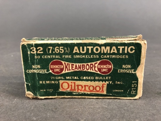 Vintage box of Remington 32 ACP (7.65mm)