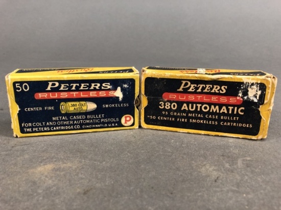 Two vintage boxes of Peters 380 ACP