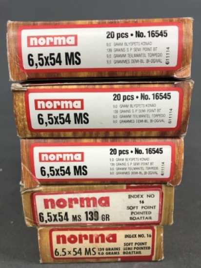 100 rounds Norma 6.5mm Mannlicher-Schšnauer - 139 grains soft point