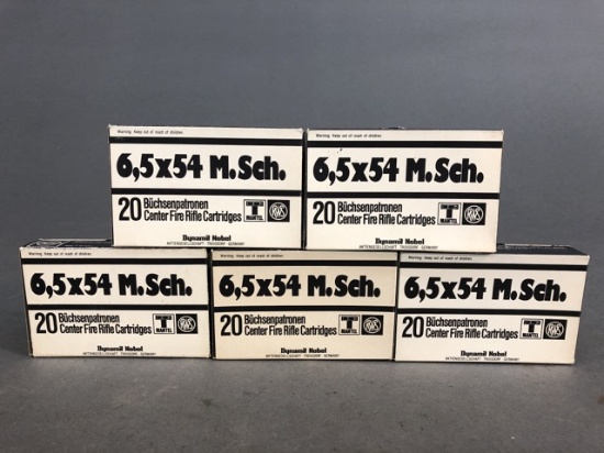 100 rounds Dynamit Nobel 6.5x54 Mannlicher Schonauer - 159 grain soft point