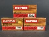 3 boxes Norma 7.5x55mm Swiss ammunition