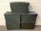 Five 50 caliber style ammo cans
