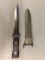 WW2 souvenir dirk type knife with scabbard.