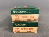 Two vintage boxes of Remington 32 S&W - 88 grain lead