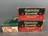 Three vintage boxes of Remington 38 Super - 130 grain