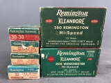 Six assorted vintage Remington rifle rounds