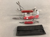 Three Swiss Army knives