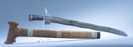 Filipino Moro kris sword with scabbard