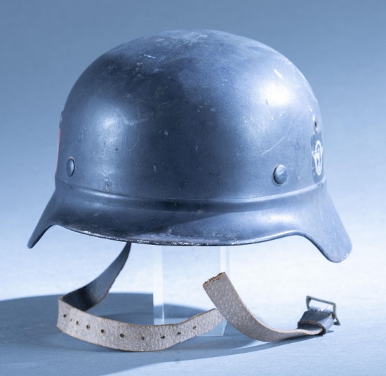 WWII German Polizei M35 beaded helmet