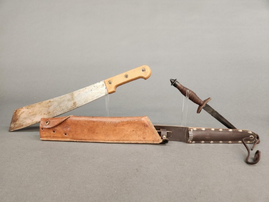 Vintage machete and V-42 fighting knife