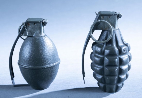 2 U.S. inert training grenades