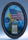 WW1 U.S. reverse painted framed photograph