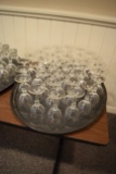 36 Wine Glasses with tray