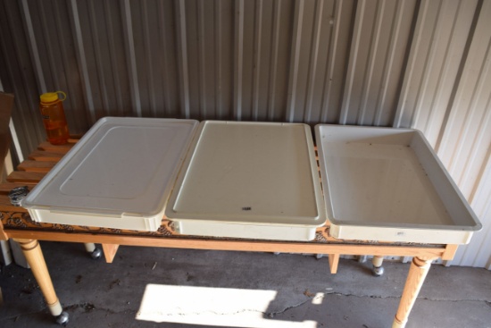 Lot of 3 Dough Boxes with 2 Covers