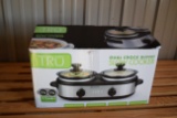 NEW Tru Dual Crock Buffet Slow Cooker