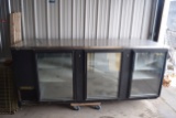 True 3 Door Glass Back Bar Refrigerator