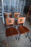 Lot of 4 Metal Frame Dining Chair with