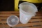 lot of 2- CAMBRO 8qt plastic storage containers w/lids