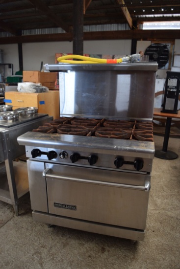 american range 6 burner gas range