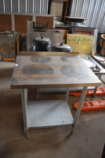 stainless steel table / galvanized base